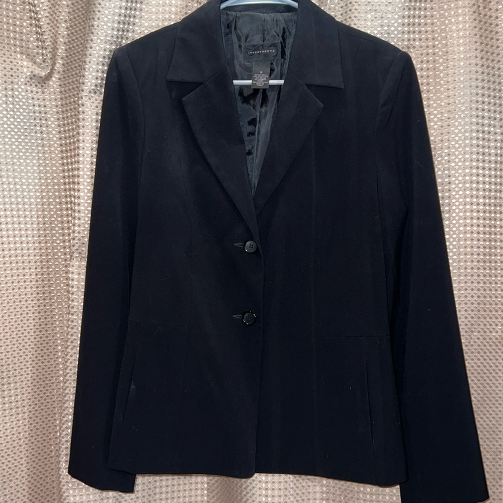Investments Black Blazer Size 8